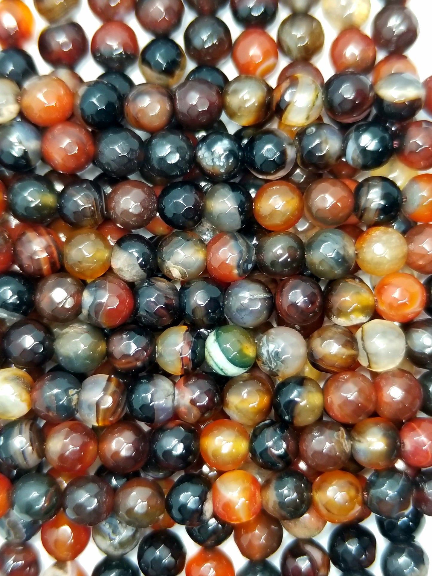 Brazilian Agate (Round)(Faceted)(16"Strand)