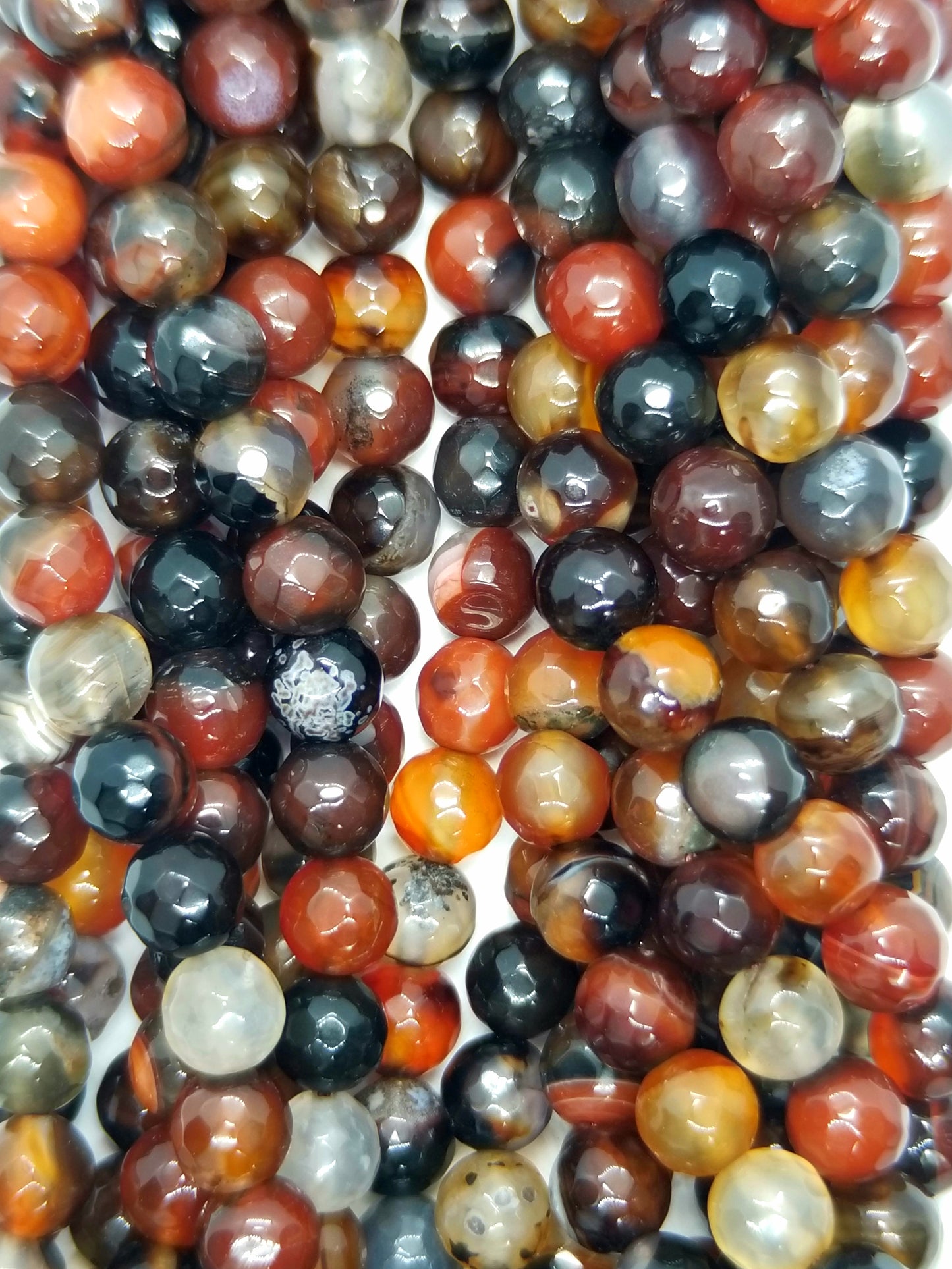 Brazilian Agate (Round)(Faceted)(16"Strand)