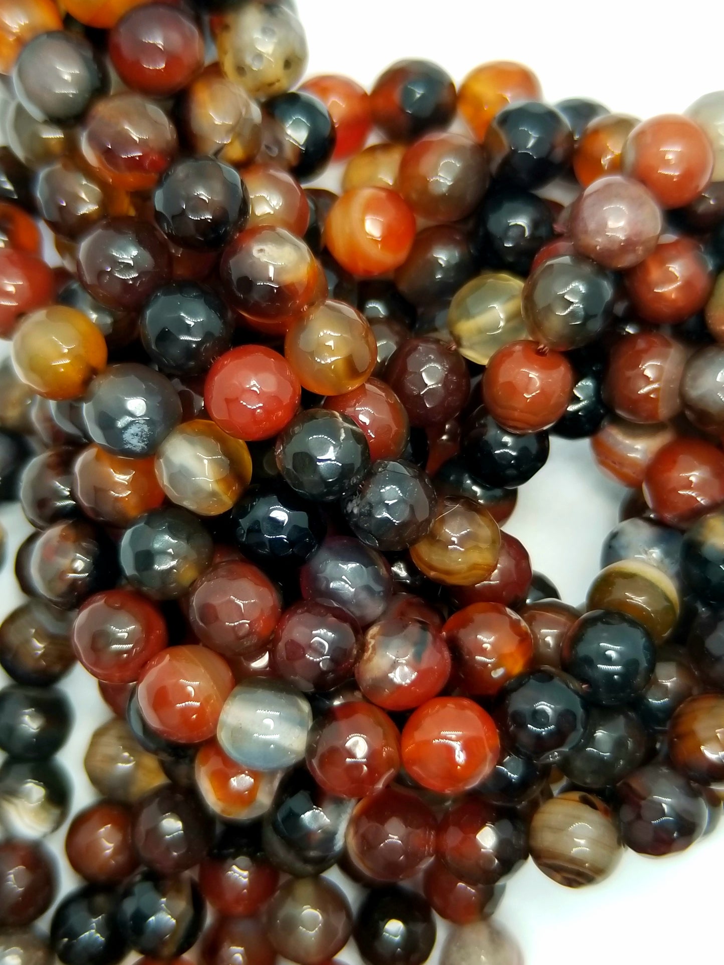 Brazilian Agate (Round)(Faceted)(16"Strand)