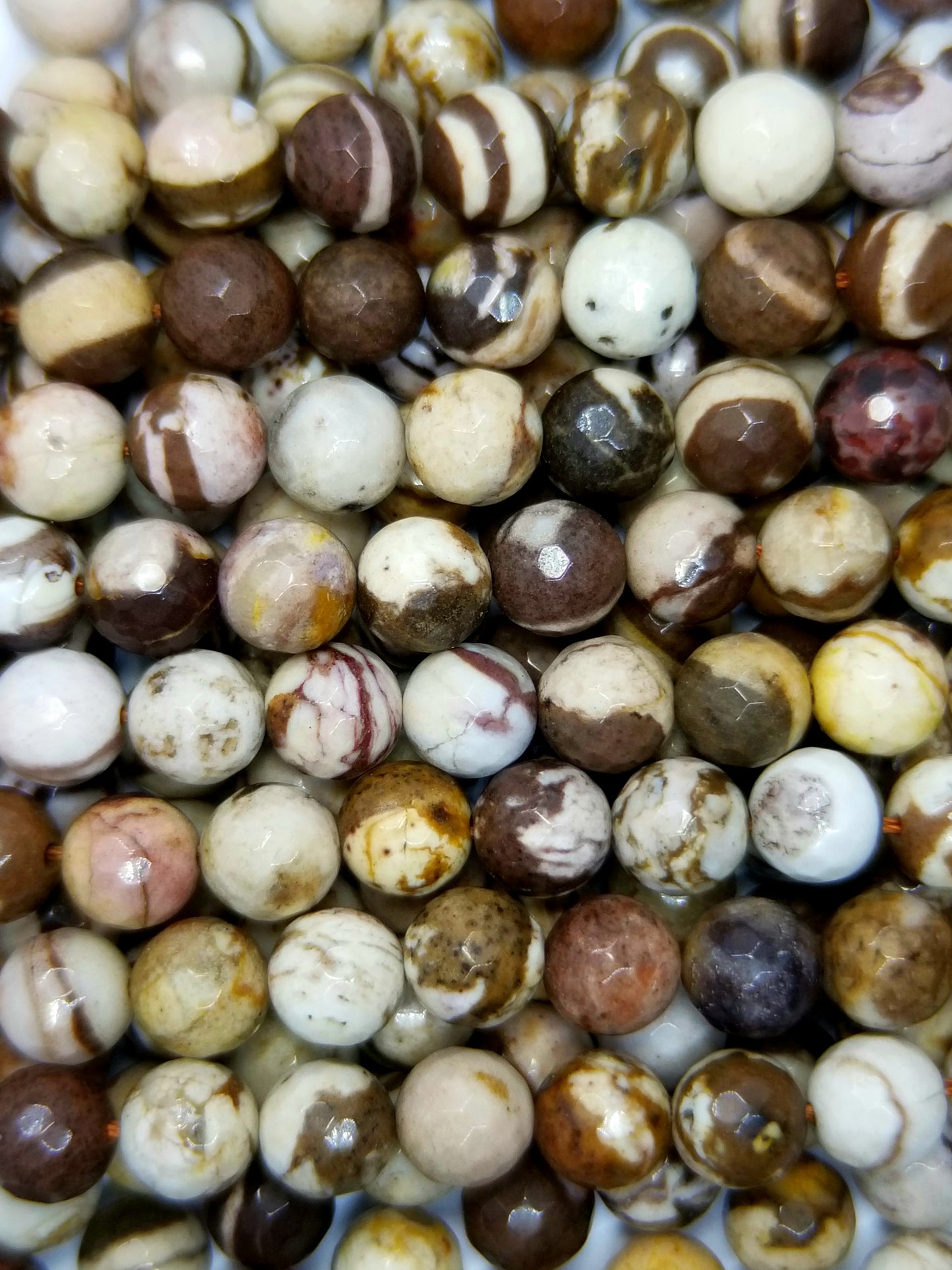Brown Zebra Jasper (Round)(Faceted)(16"Strand)