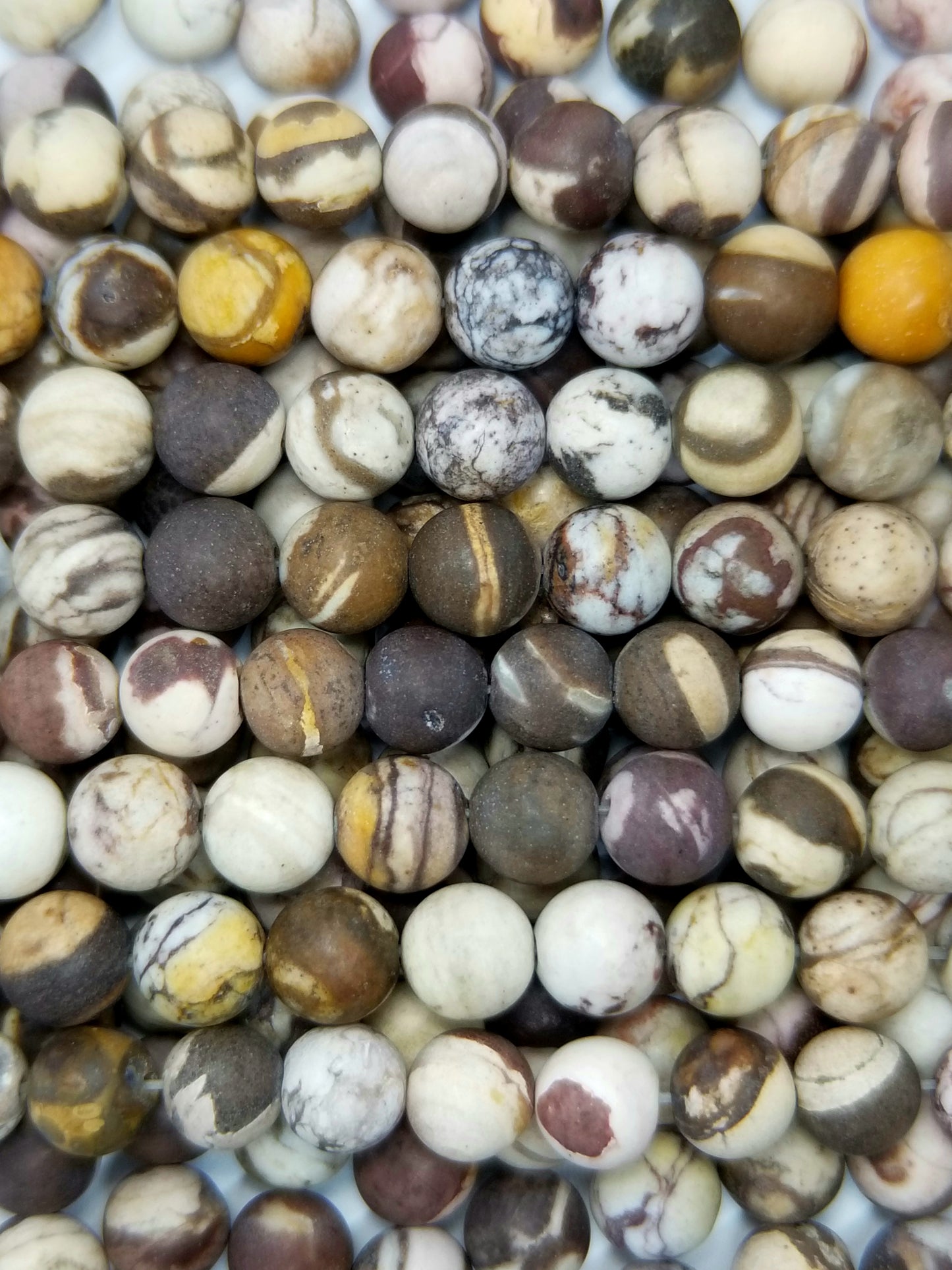 Brown Zebra Jasper (Round)(Matte)(16"Strand)