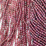 Red Garnet (Round)(Micro)(Faceted)(2.5mm)(15"Strand)