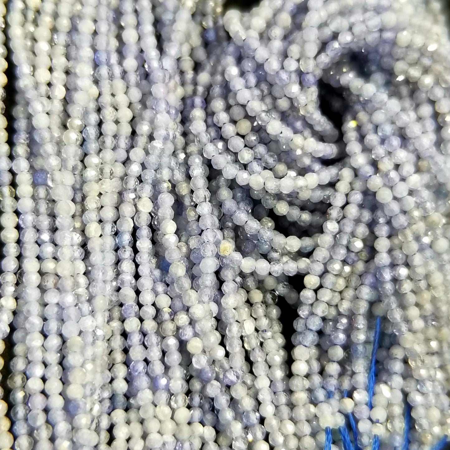 Tanzanite (Round)(Micro)(Faceted)(2mm)(15.5"Strand)