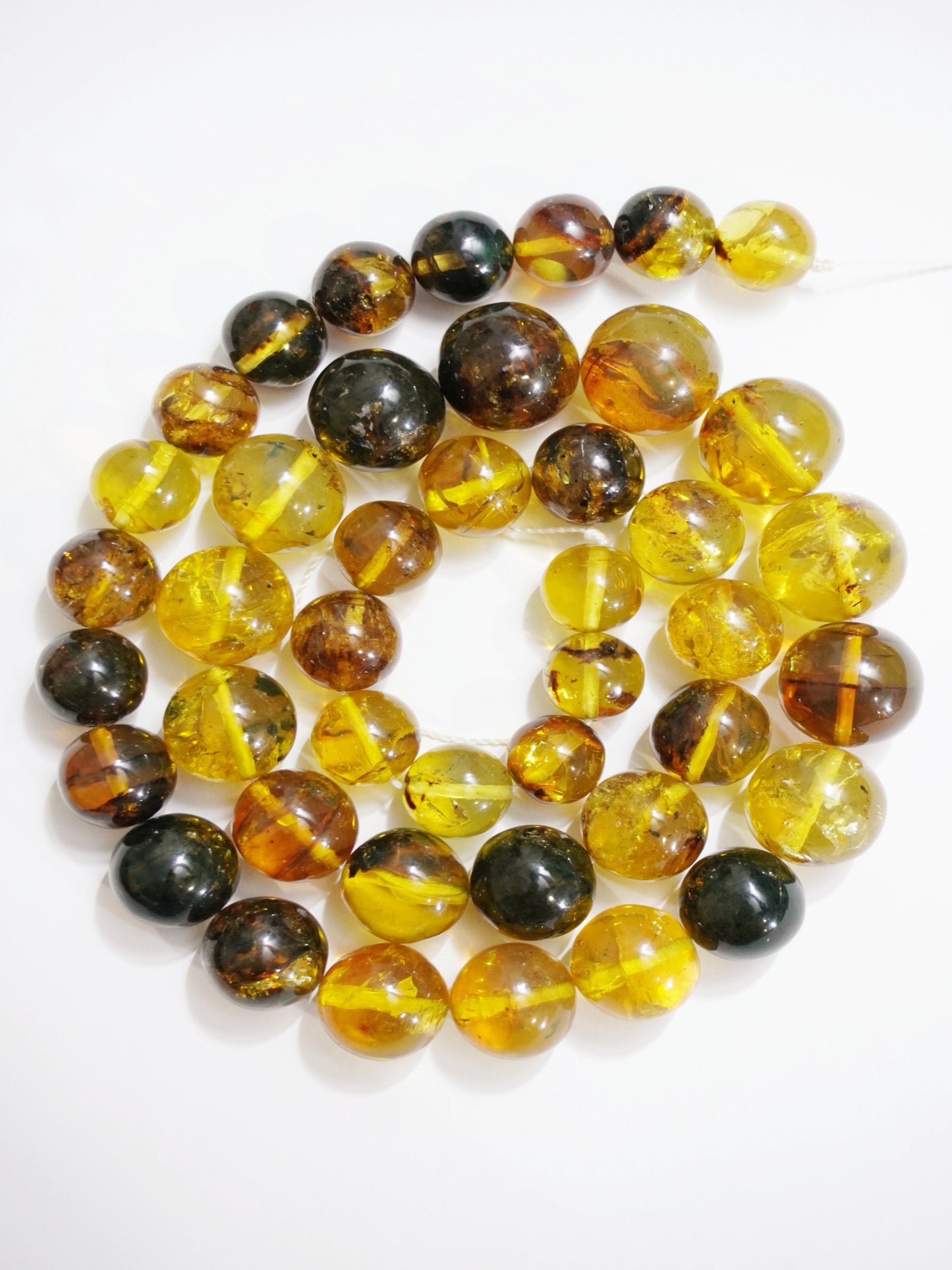 Large Amber Beads (Round)(18mm-12mm)(Graduated)(Smooth)(23"Strand)(Limited Supply)