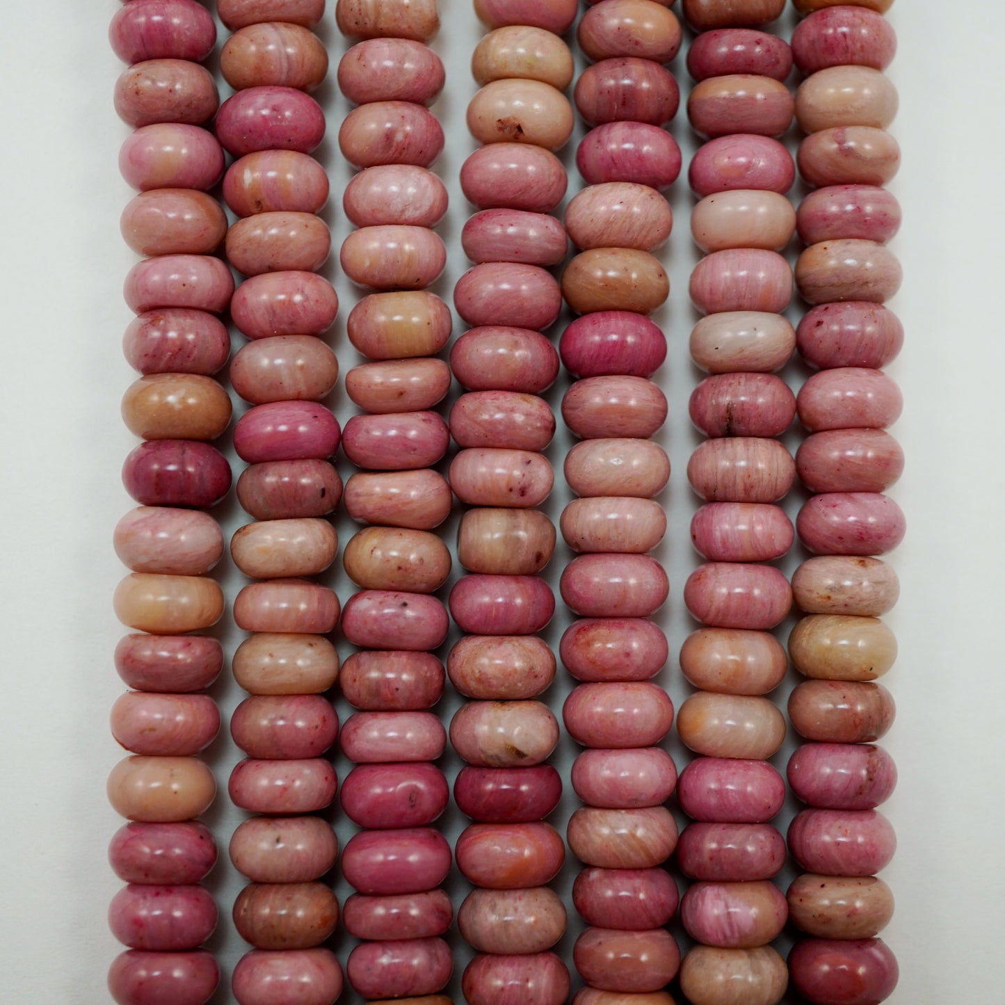 Thulite (Rondelle)(Smooth)(6mm)(8mm)(16"Strand)