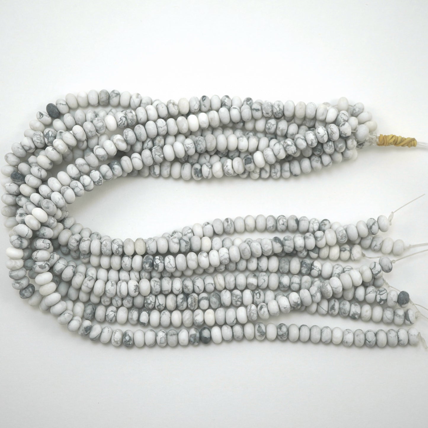 Howlite (Rondelle)(Matte)(6mm)(8mm)(16"Strand)