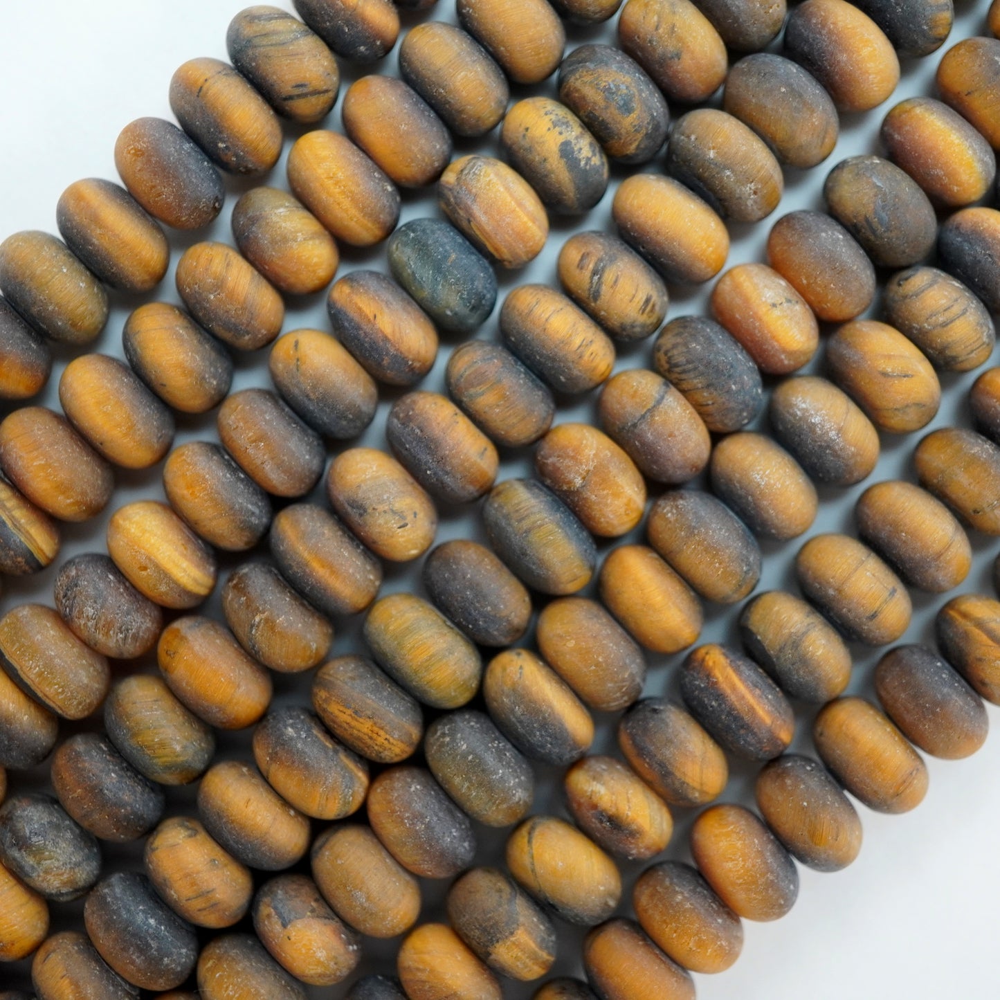 Tiger Eye (Rondelle)(Matte)(6mm)(8mm)(10mm)(16"Strand)