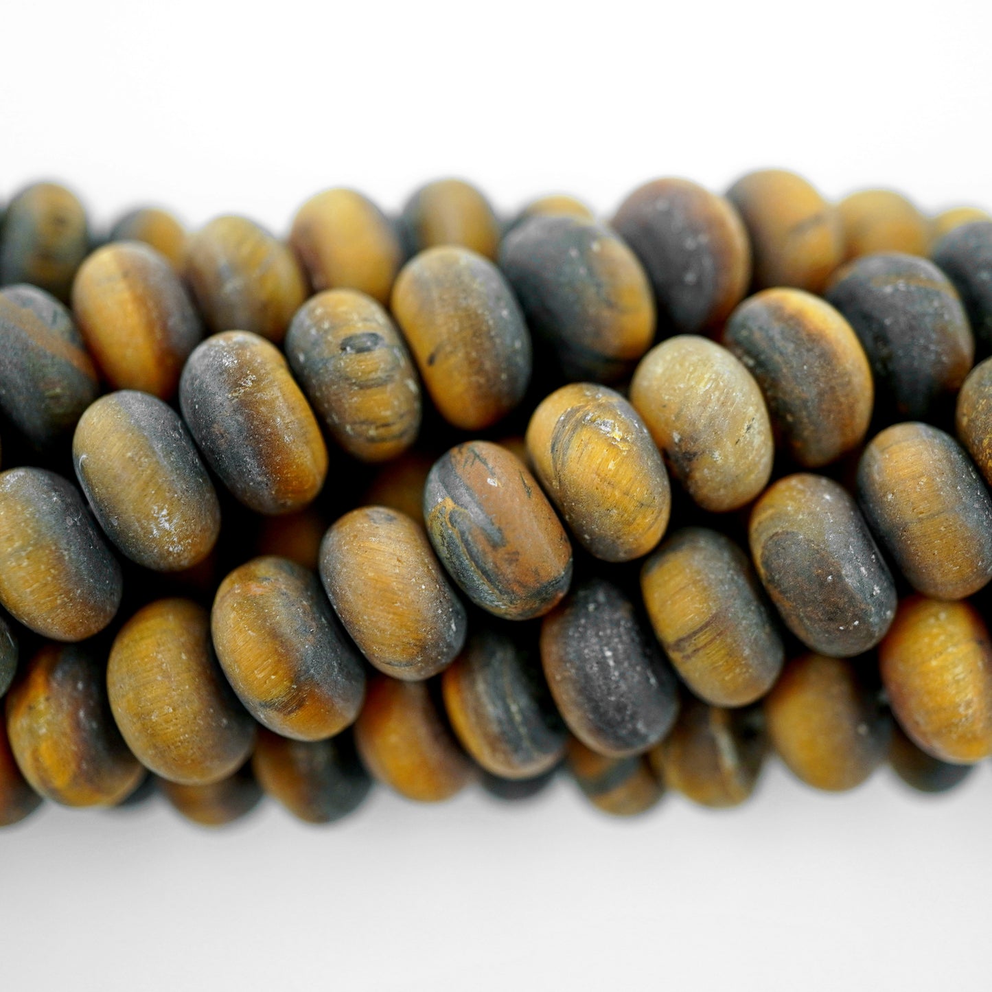 Tiger Eye (Rondelle)(Matte)(6mm)(8mm)(10mm)(16"Strand)