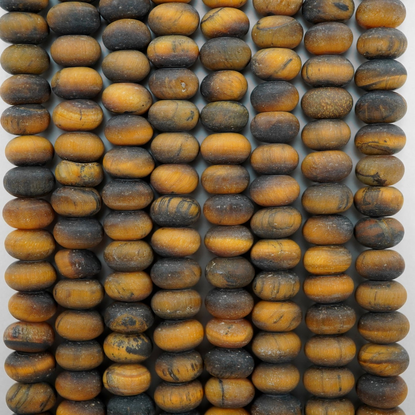 Tiger Eye (Rondelle)(Matte)(6mm)(8mm)(10mm)(16"Strand)
