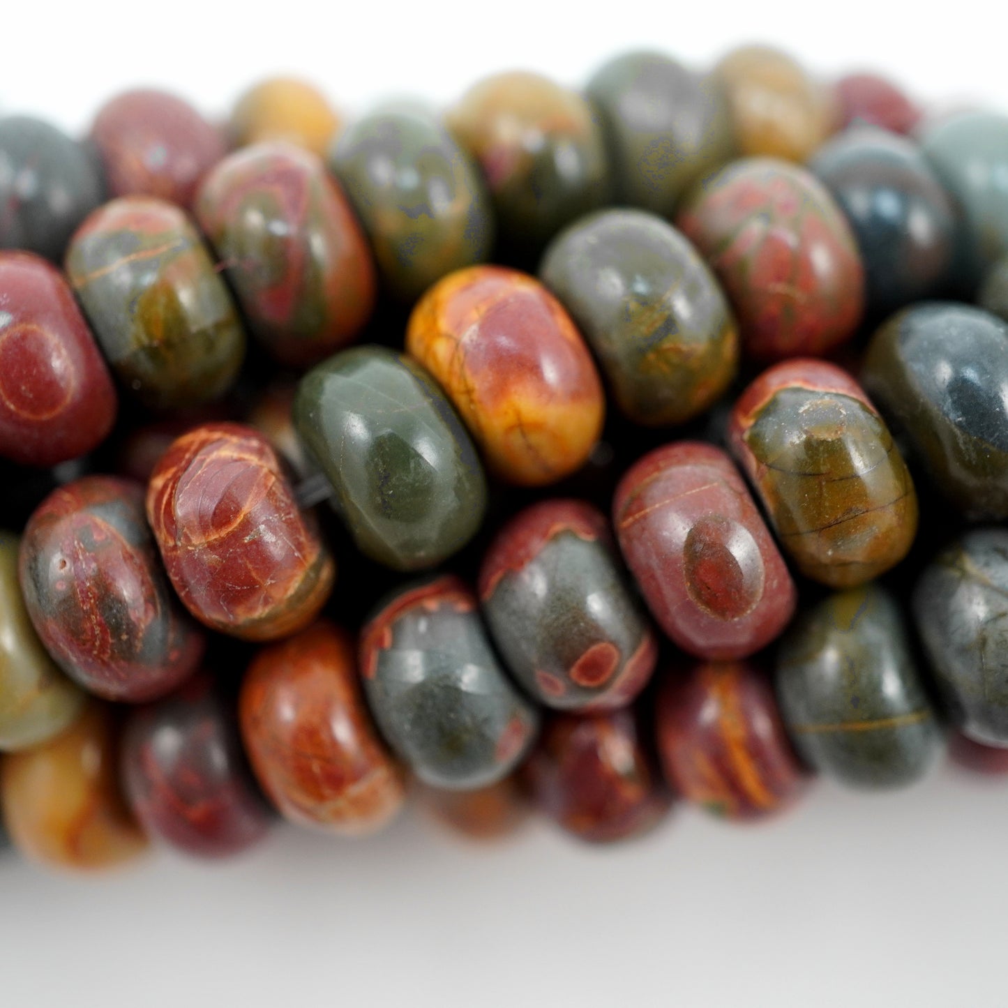 Red Creek Jasper (Rondelle)(Smooth)(6x4mm)(16"Strand)