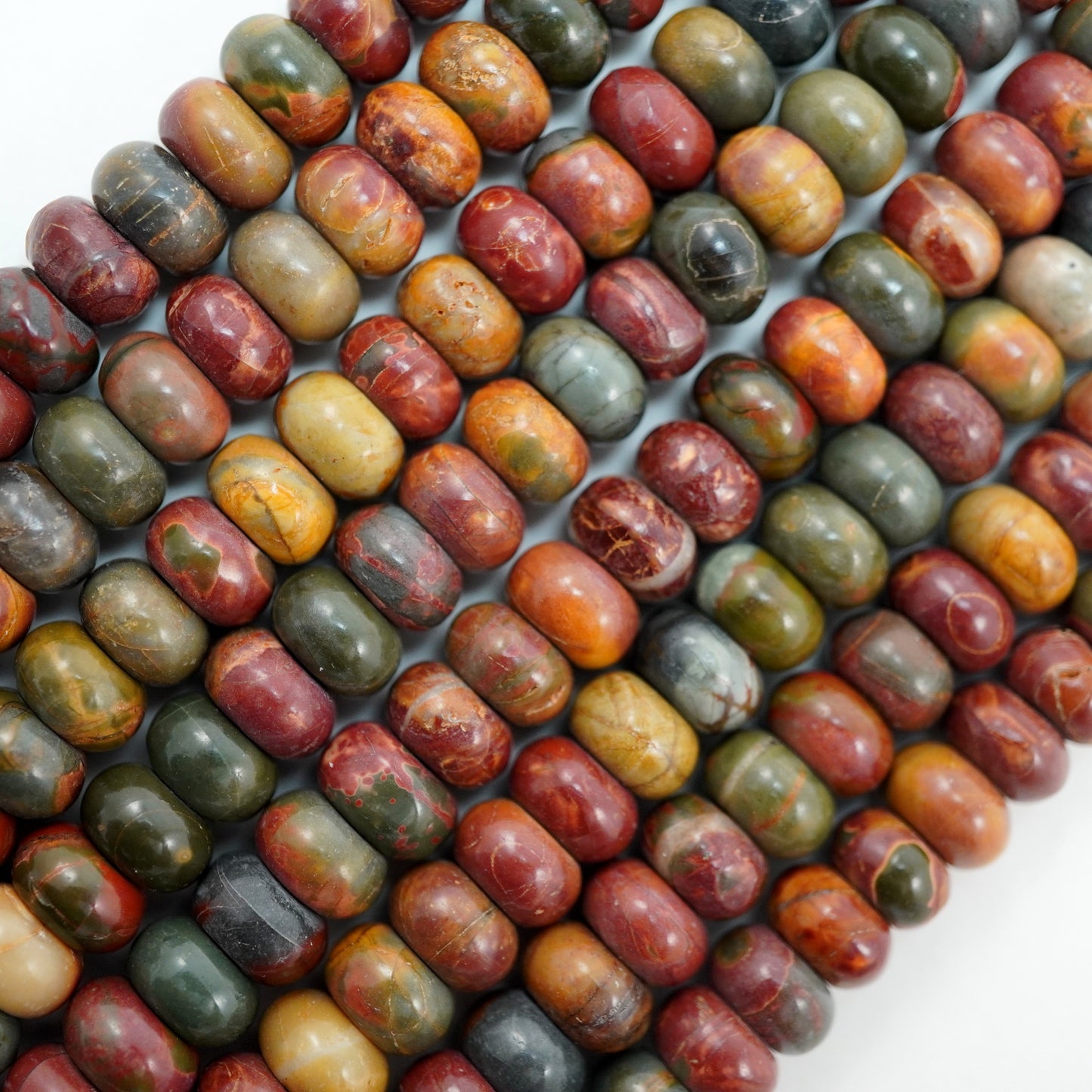 Red Creek Jasper (Rondelle)(Smooth)(6x4mm)(16"Strand)