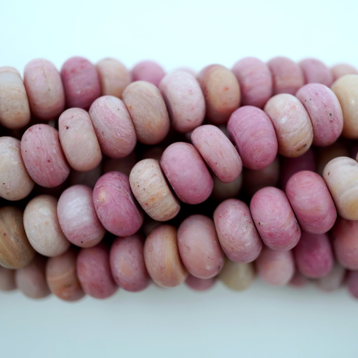 Thulite (Rondelle)(Matte)(6mm)(8mm)(16"Strand)