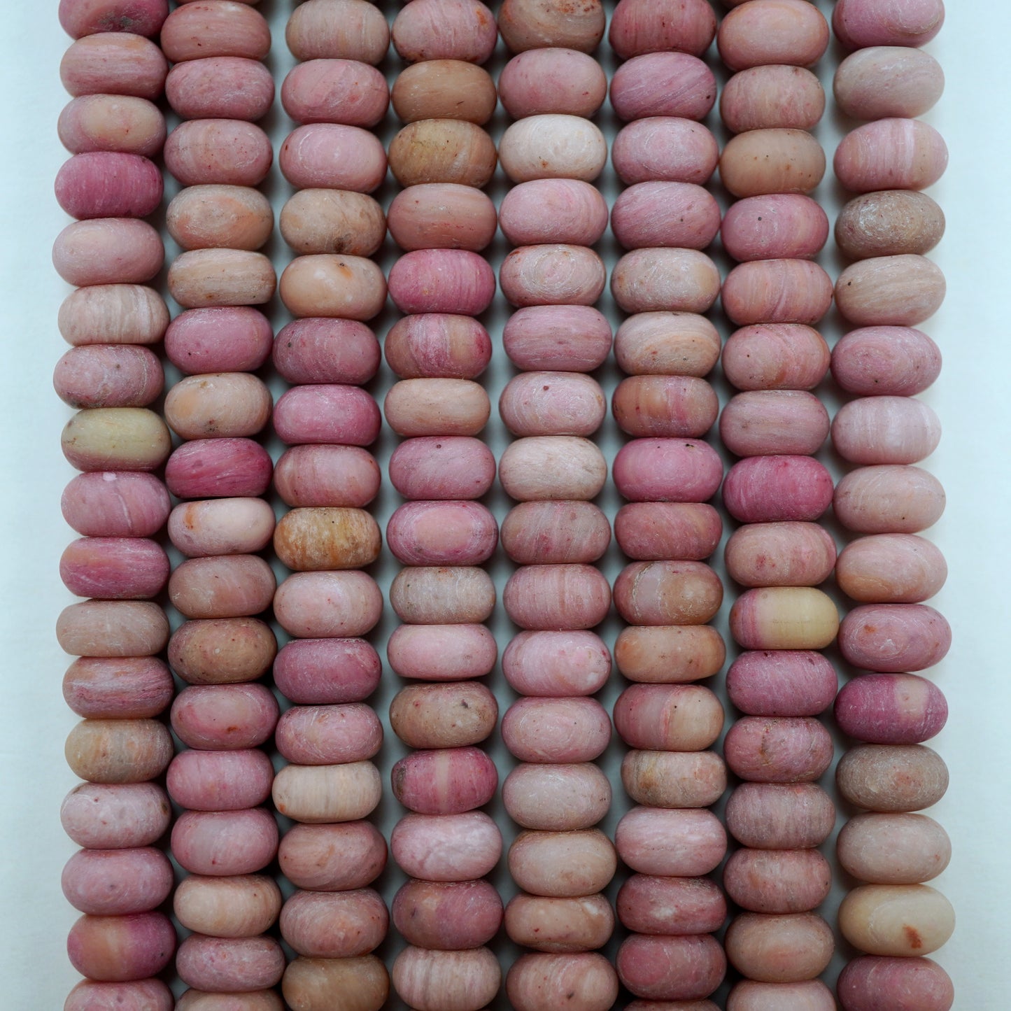 Thulite (Rondelle)(Matte)(6mm)(8mm)(16"Strand)