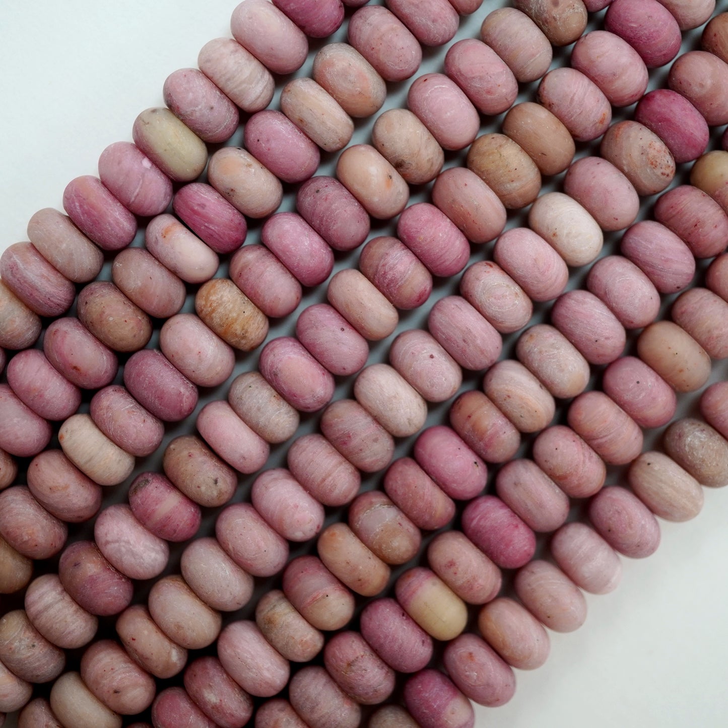 Thulite (Rondelle)(Matte)(6mm)(8mm)(16"Strand)