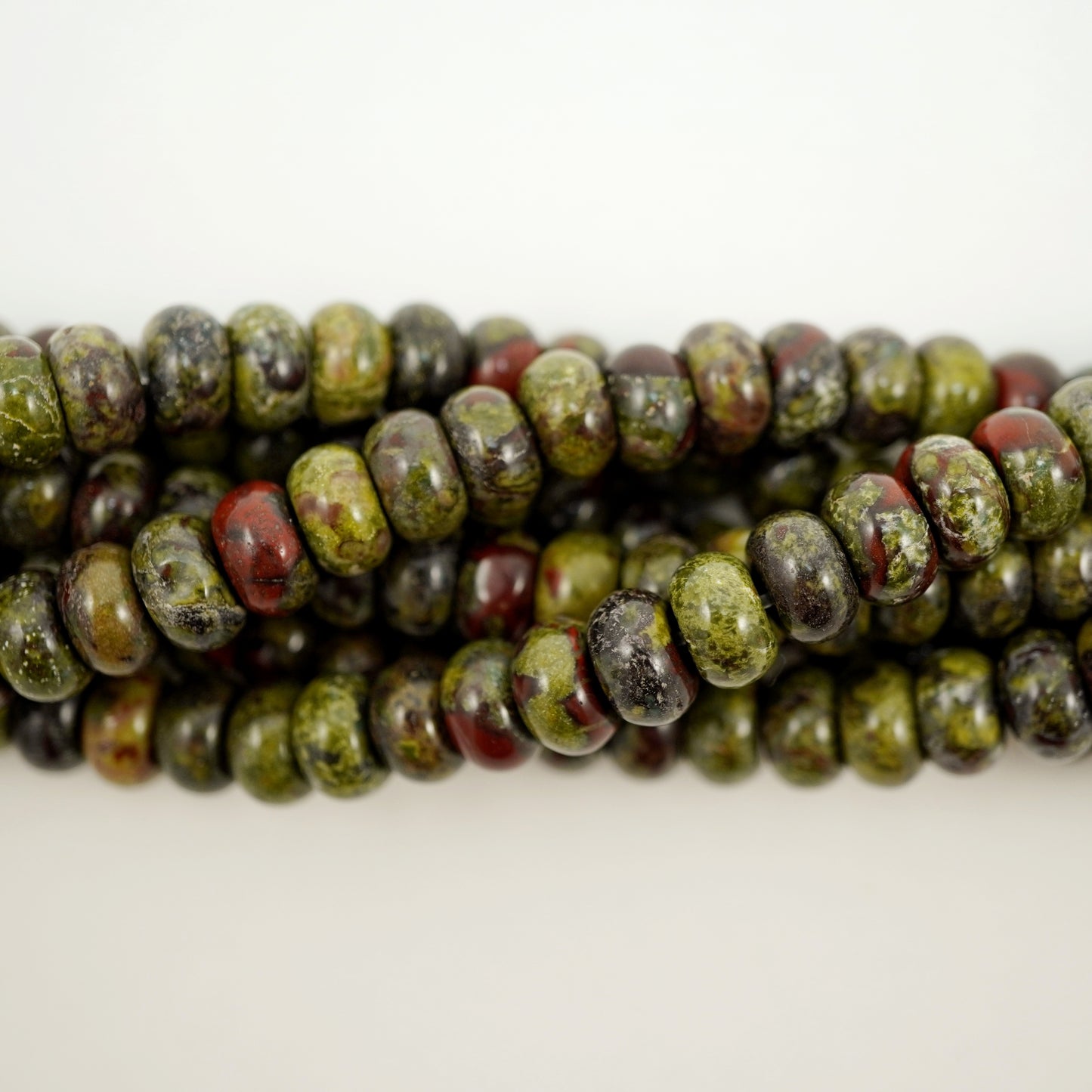 Dragon's Blood Jasper (Rondelle)(Smooth)(6mm)(8mm)(10mm)(16"Strand)