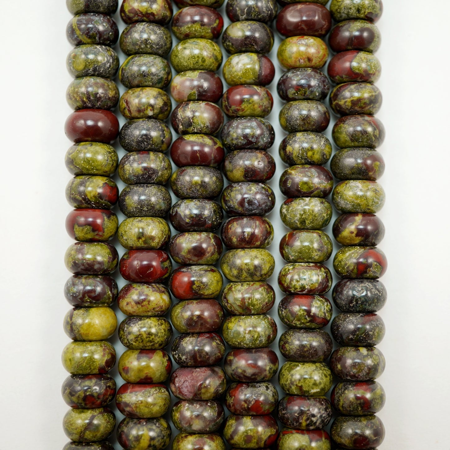 Dragon's Blood Jasper (Rondelle)(Smooth)(6mm)(8mm)(10mm)(16"Strand)