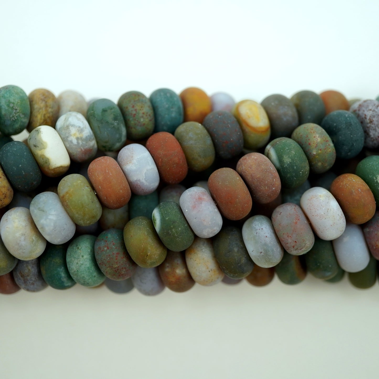 Fancy Jasper (Rondelle)(Matte)(6mm)(8mm)(10mm)(16"Strand)