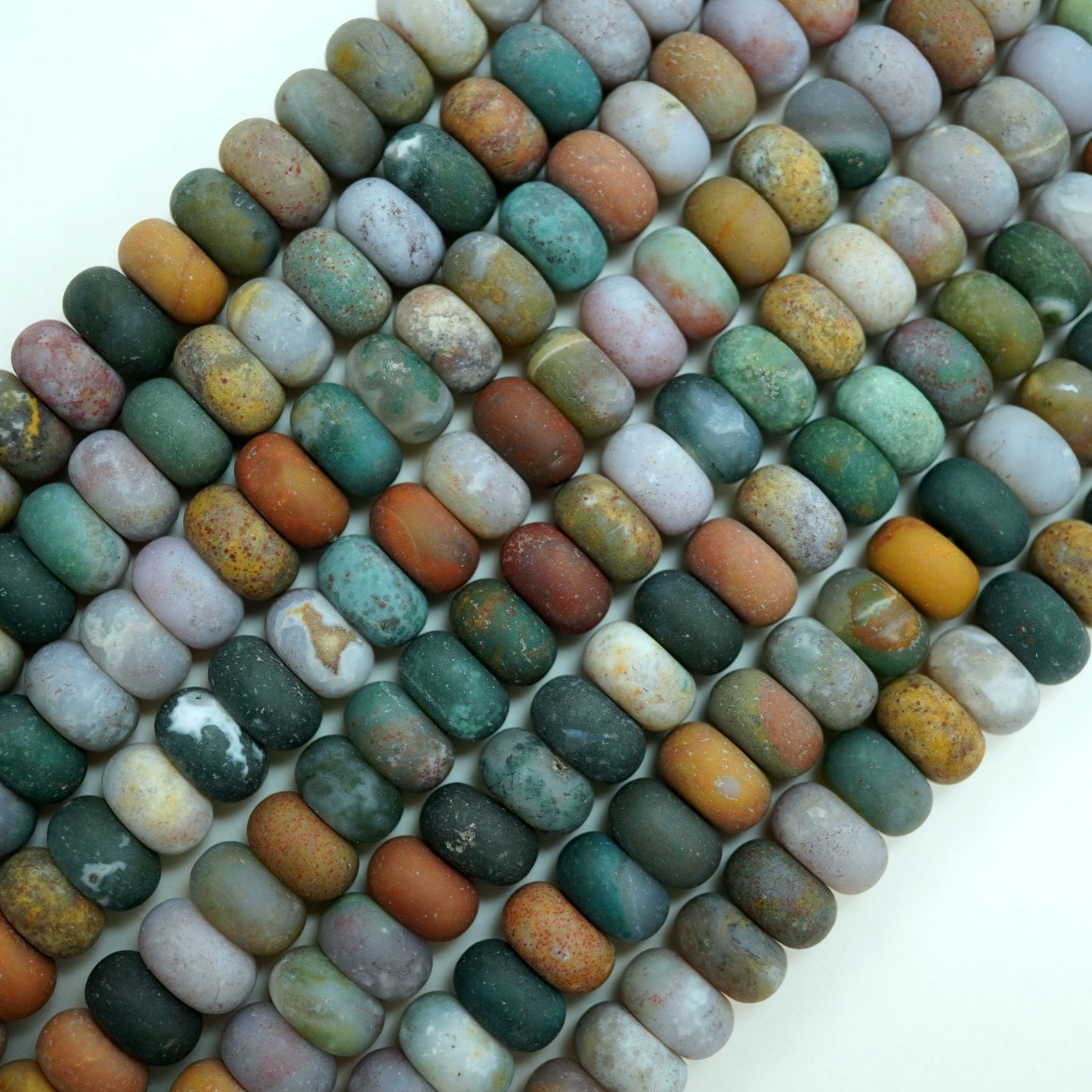 Fancy Jasper (Rondelle)(Matte)(6mm)(8mm)(10mm)(16"Strand)