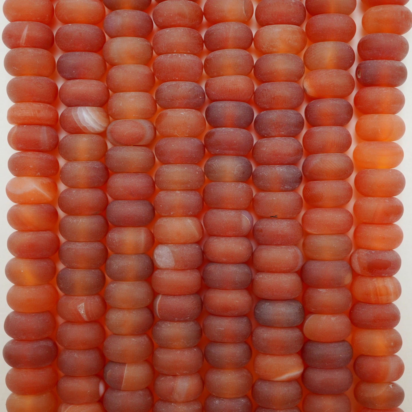Carnelian (Rondelle)(Matte)(6mm)(8mm)(16"Strand)