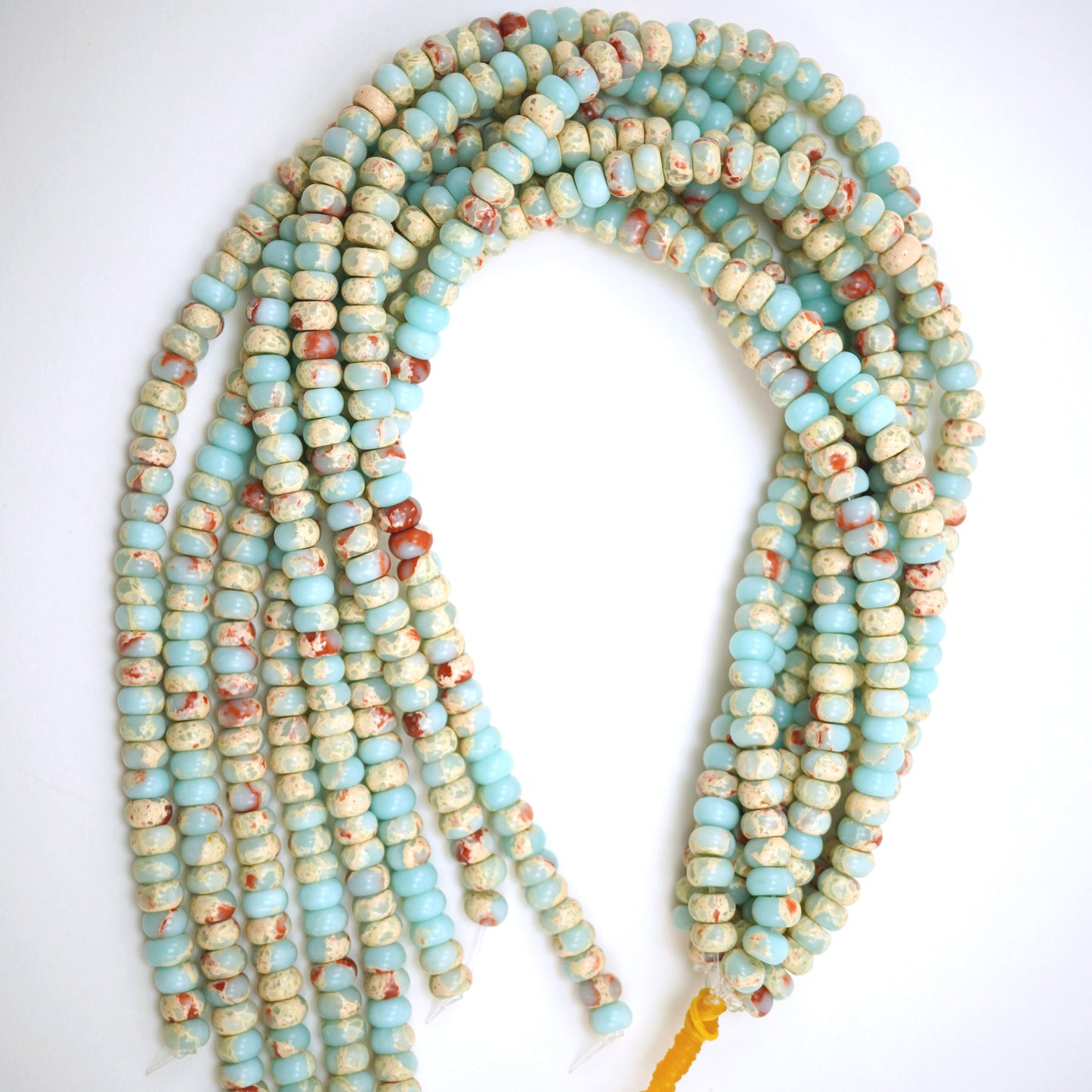 Aqua Terra Jasper (Rondelle)(Smooth)(6mm)(8mm)(10mm)(16"Strand)