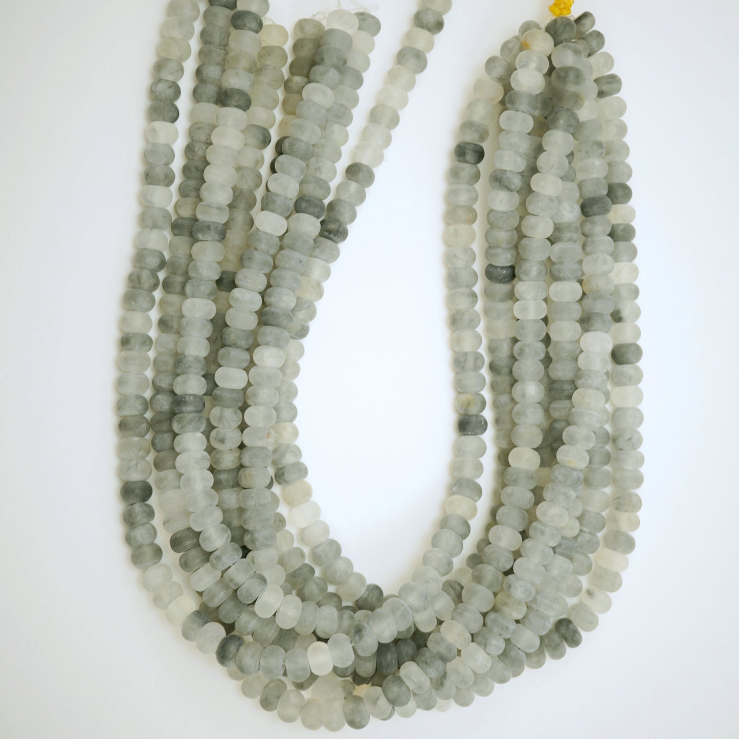 Cloudy Quartz (Rondelle)(Matte)(6mm)(8mm)(10mm)(16"Strand)