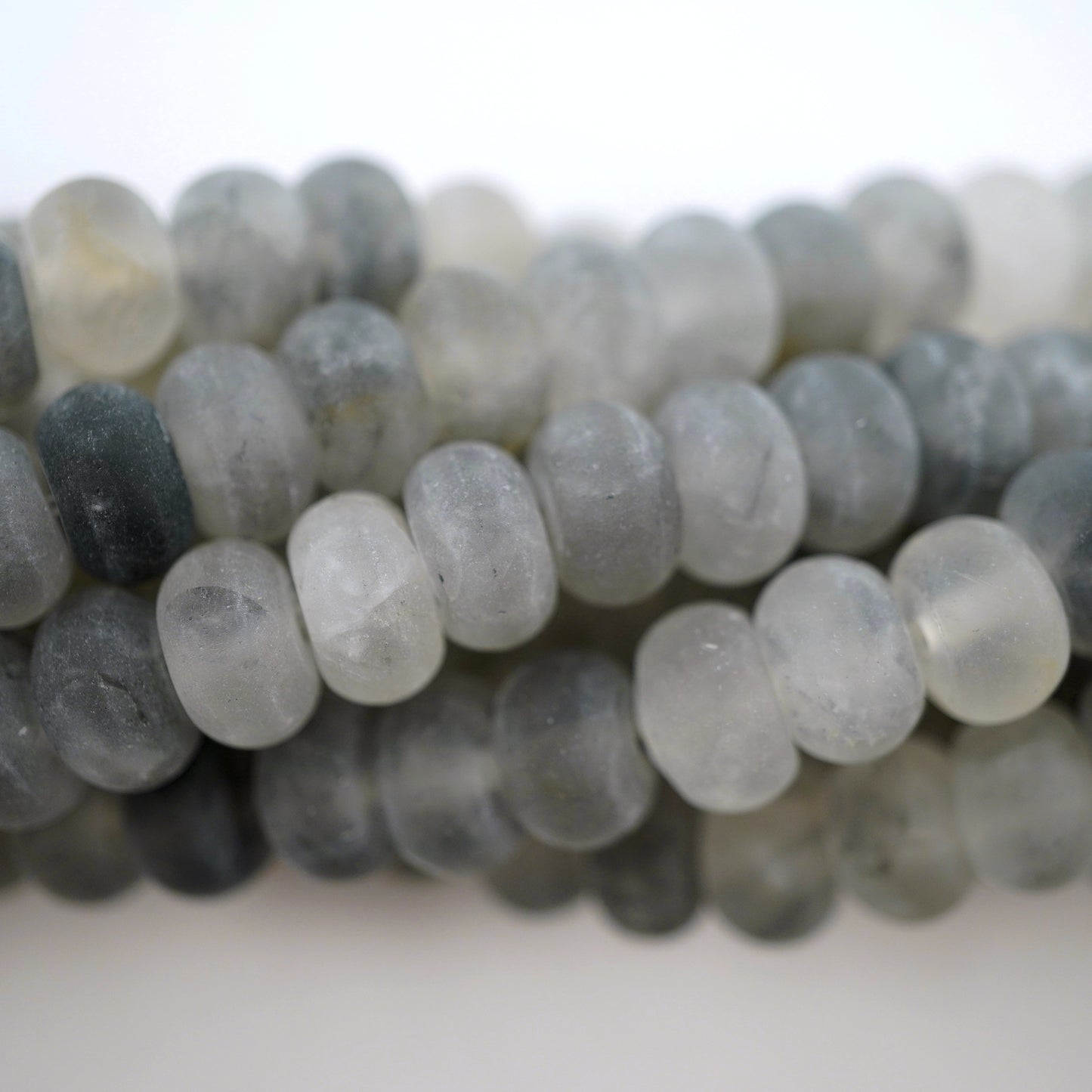 Cloudy Quartz (Rondelle)(Matte)(6mm)(8mm)(10mm)(16"Strand)
