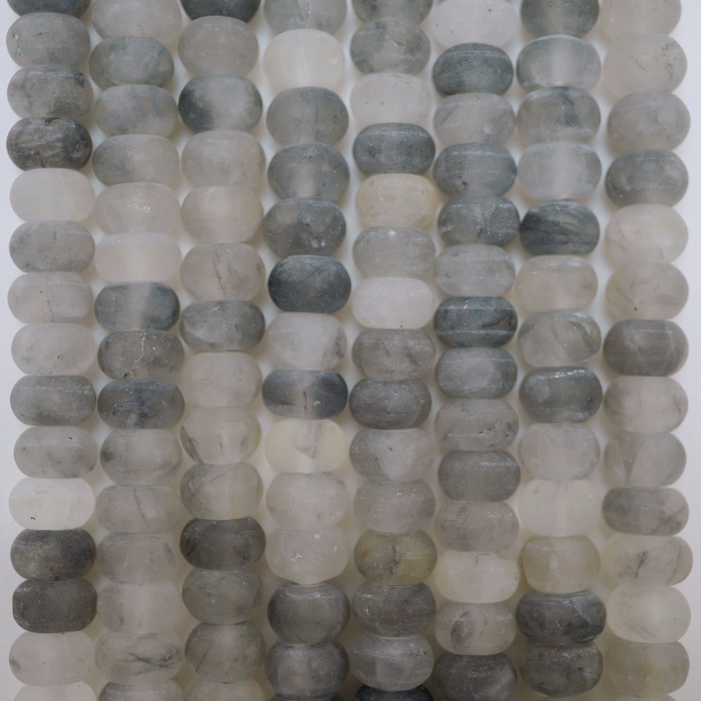 Cloudy Quartz (Rondelle)(Matte)(6mm)(8mm)(10mm)(16"Strand)