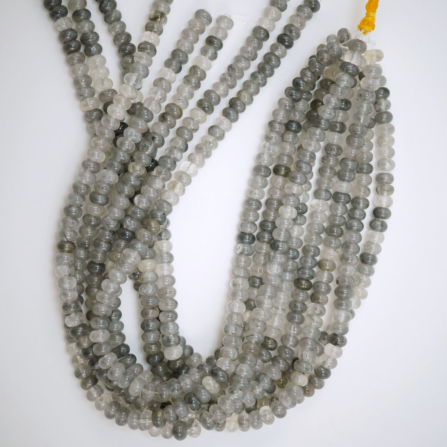 Cloudy Quartz (Rondelle)(Smooth)(6mm)(8mm)(10mm)(16"Strand)