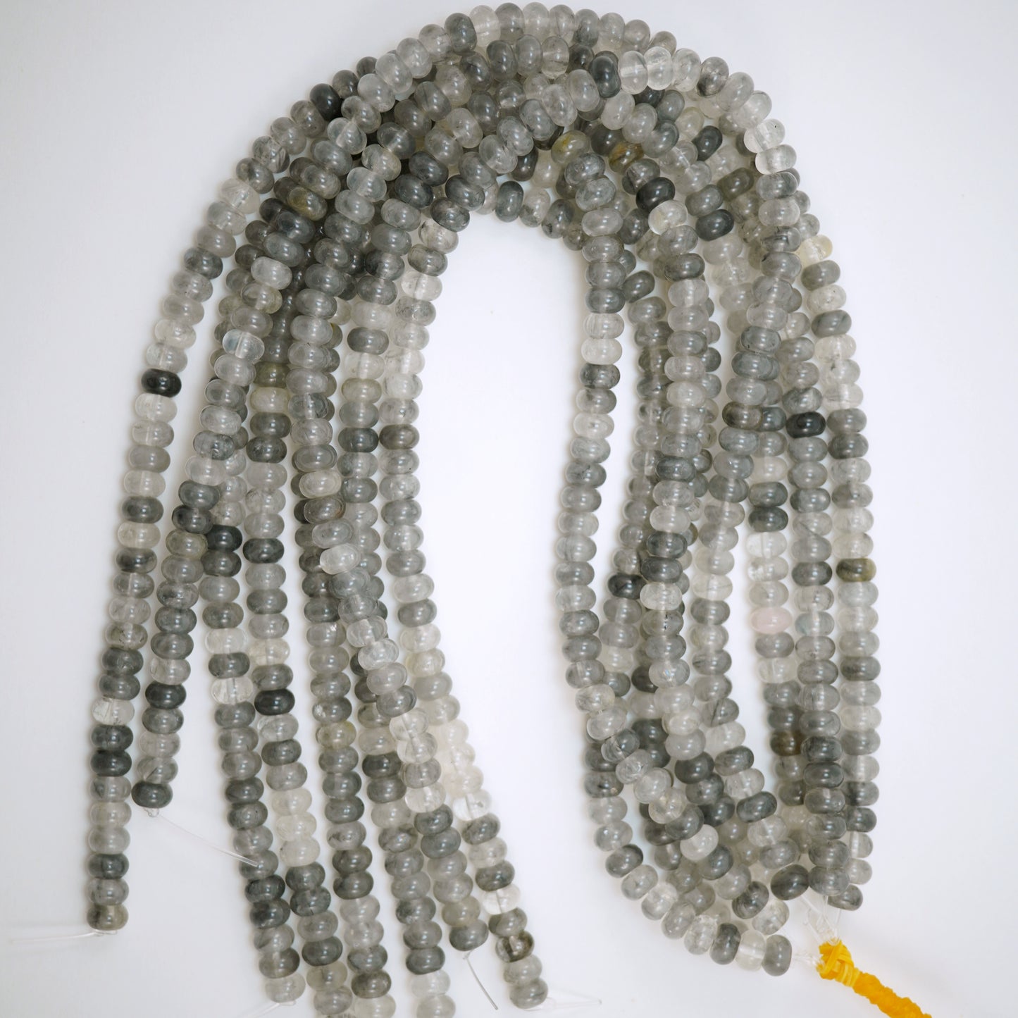 Cloudy Quartz (Rondelle)(Smooth)(6mm)(8mm)(10mm)(16"Strand)