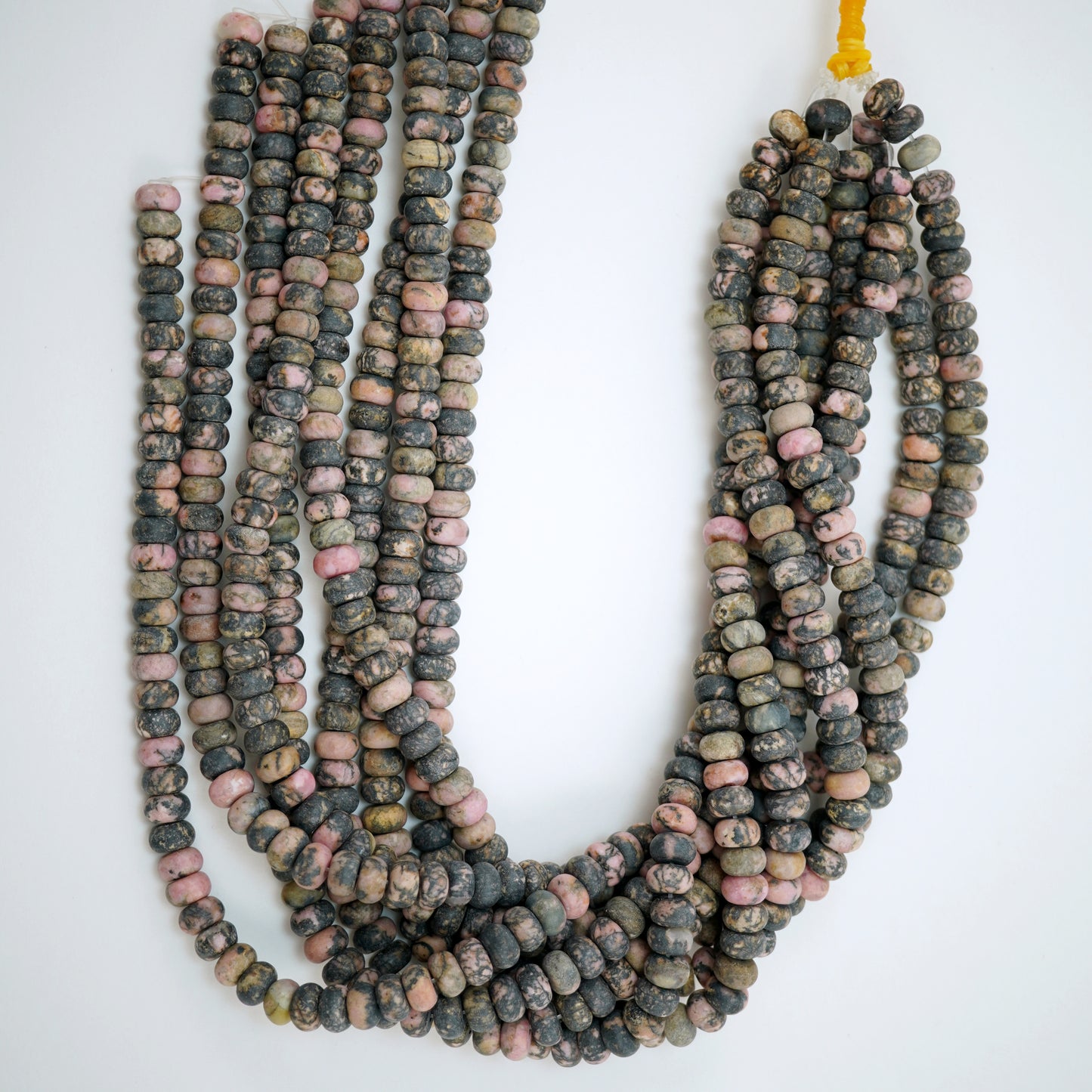 Rhodonite (Rondelle)(Matte)(6mm)(8mm)(10mm)(16"Strand)