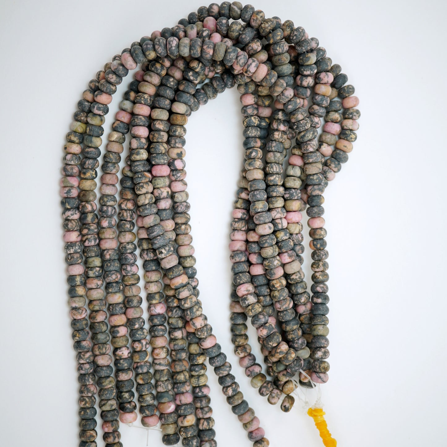 Rhodonite (Rondelle)(Matte)(6mm)(8mm)(10mm)(16"Strand)