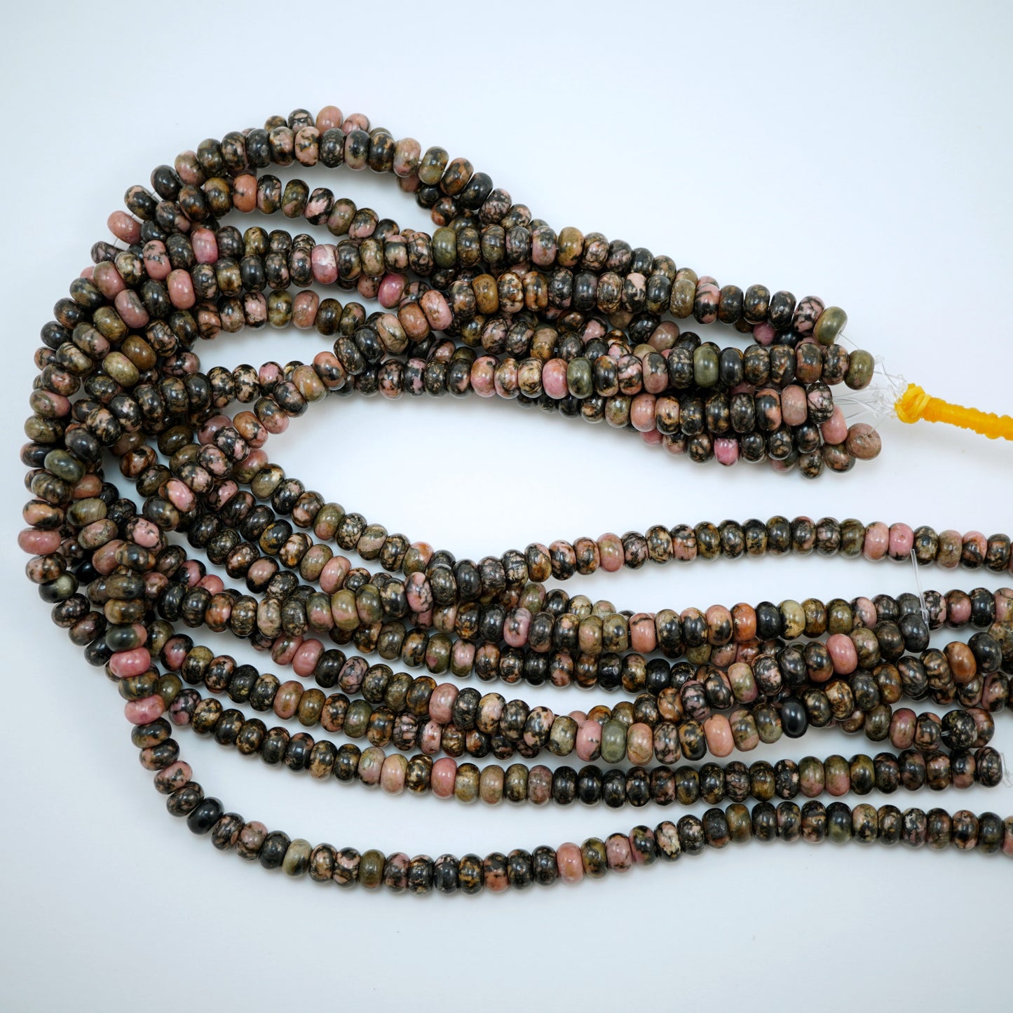 Rhodonite (Rondelle)(Smooth)(6mm)(8mm)(10mm)(16"Strand)