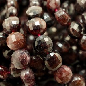 Red Garnet (Coin)(Micro)(Faceted)(6×4mm)(15"Strand)