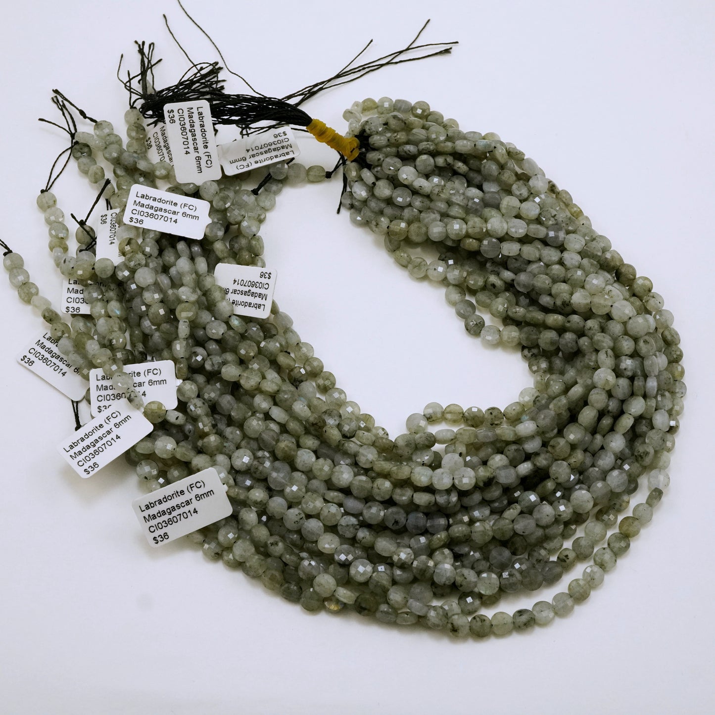 Labradorite (Coin)(Micro)(Faceted)(6×4mm)(15"Strand)