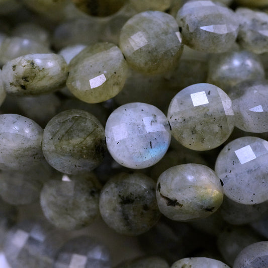 Labradorite (Coin)(Micro)(Faceted)(6×4mm)(15"Strand)