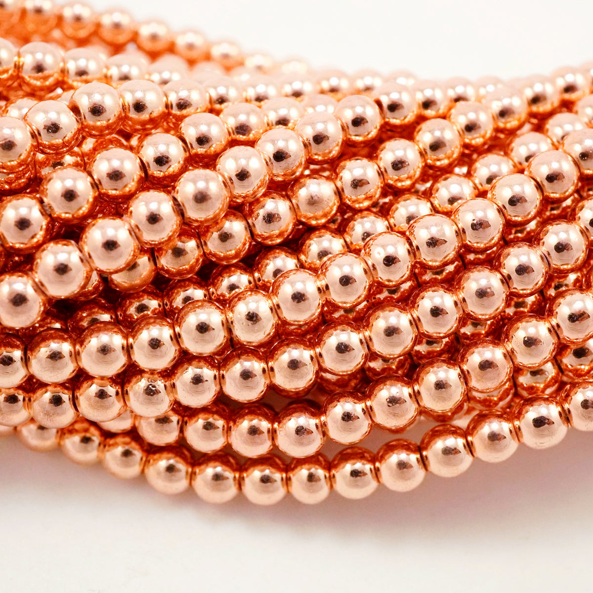 Hematite Copper Bead Necklace 4mm Round Hematite Beads Handmade Copper Bead  Necklace