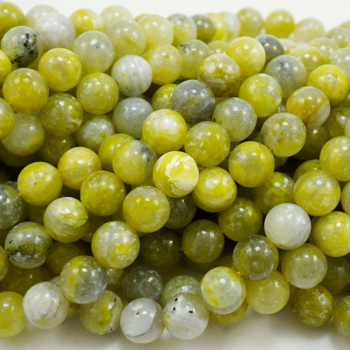 Yellow Serpentine (Round)(Smooth)(6mm)(8mm)(10mm)(16"Strand)
