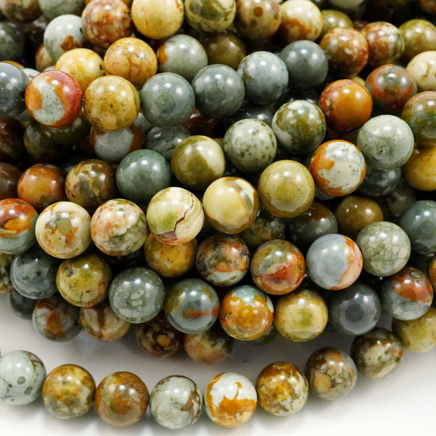 Rocky Butte Jasper (Round)(Smooth)(4mm)(6mm)(8mm)(10mm)(16"Strand)
