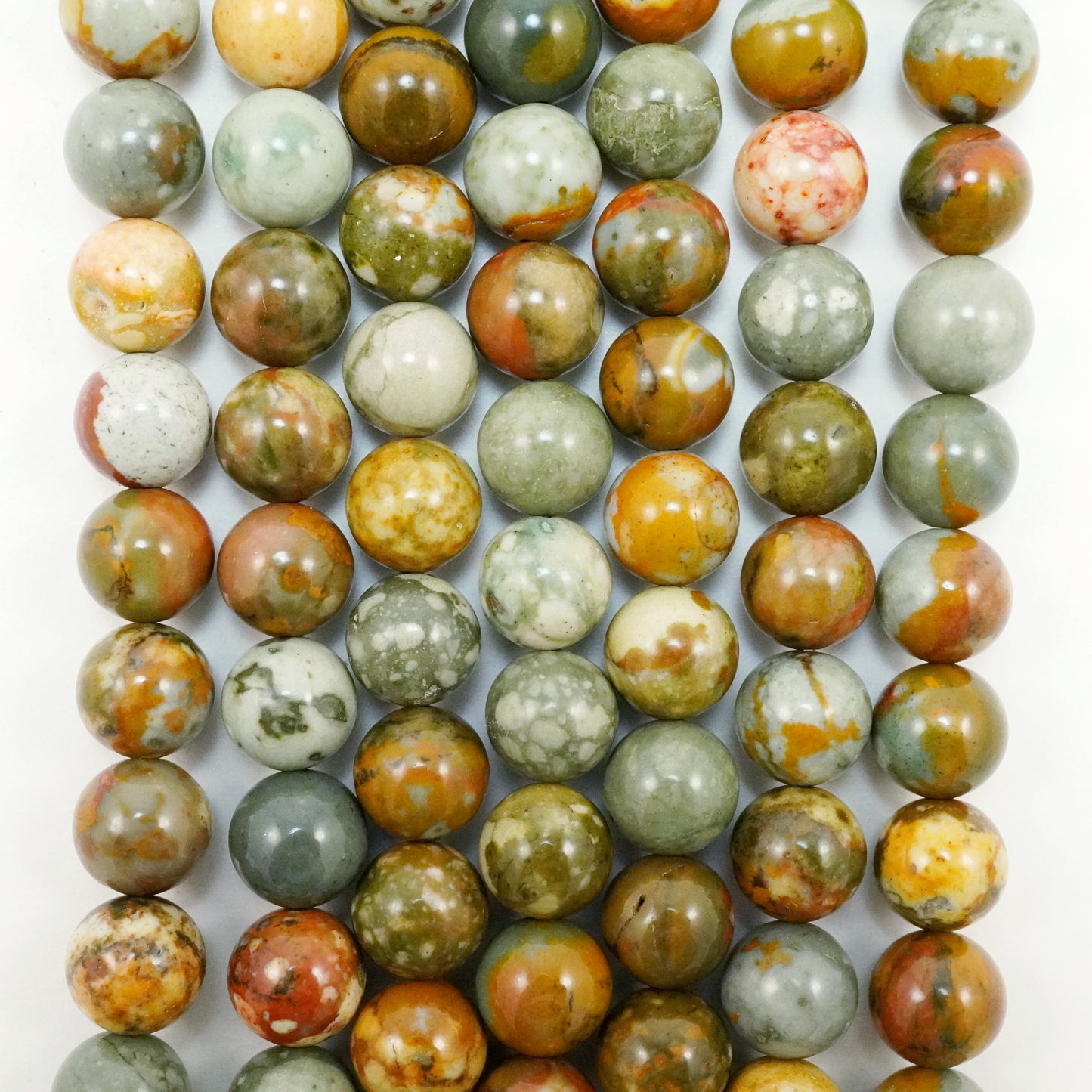 Rocky Butte Jasper (Round)(Smooth)(4mm)(6mm)(8mm)(10mm)(16"Strand)