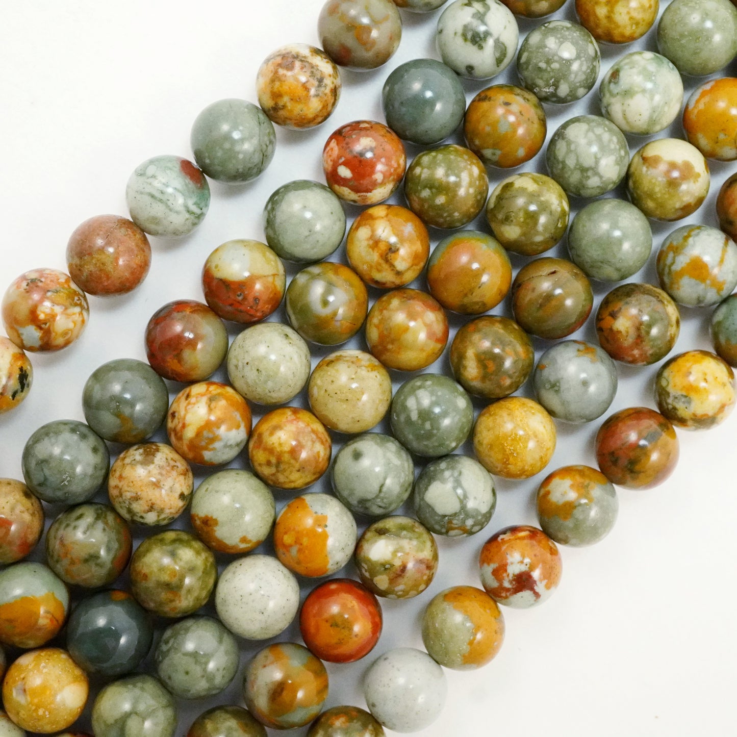 Rocky Butte Jasper (Round)(Smooth)(4mm)(6mm)(8mm)(10mm)(16"Strand)
