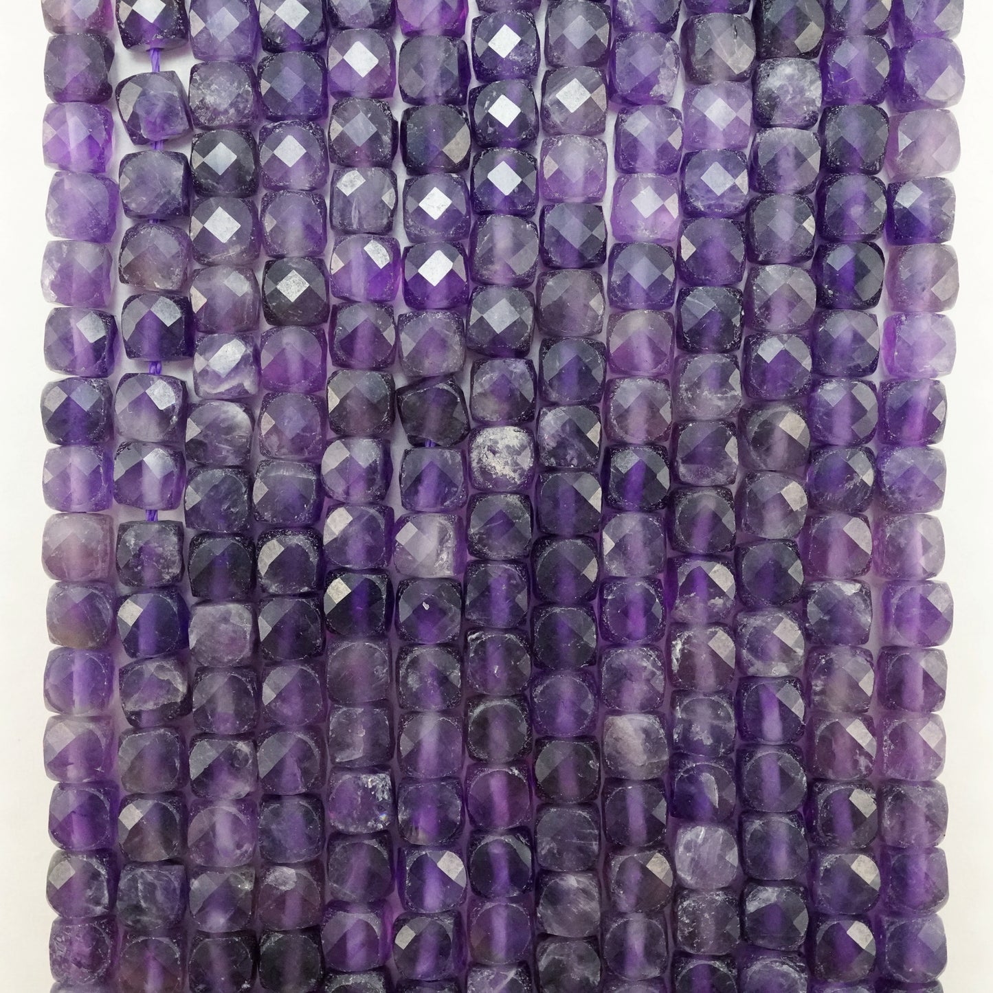 Amethyst (Cube)(Micro)(Faceted)(4mm)(15"Strand)