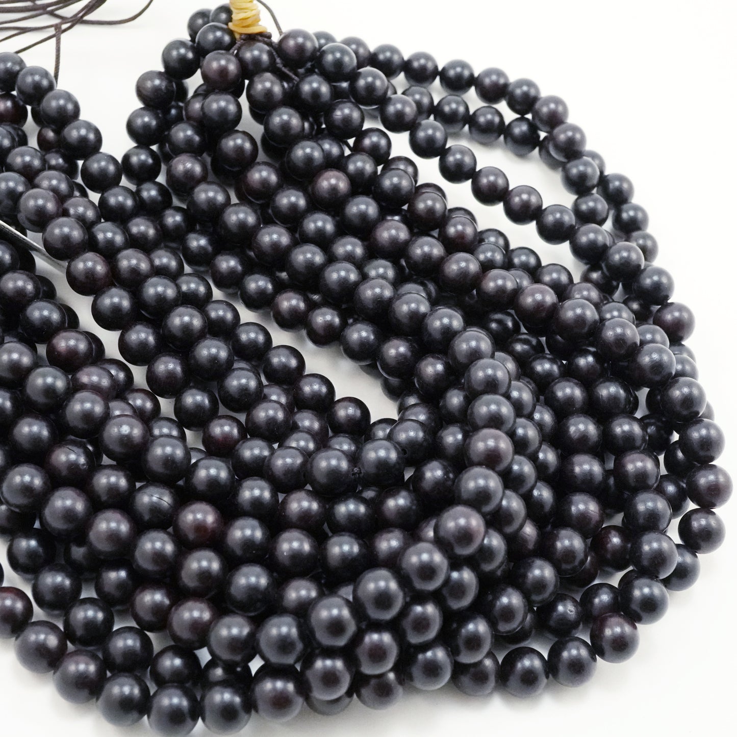Ebony Wood (Round)(Smooth)(6mm)(8mm)(10mm)(12mm)(16"Strand)