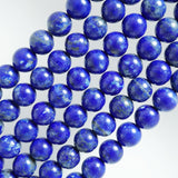 Lapis Lazuli (Round)(Smooth)(4mm)(6mm)(8mm)(10mm)(12mm)(16"Strand)