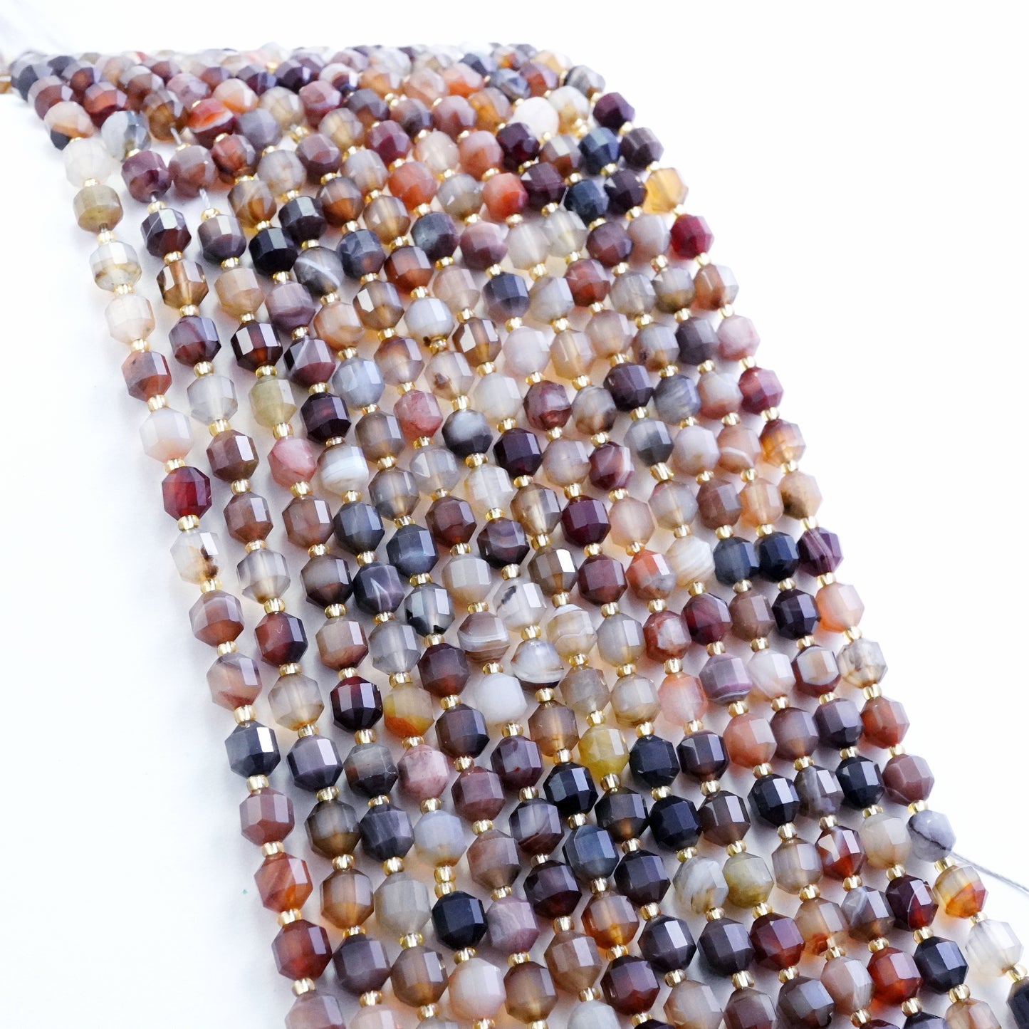 Botswana Agate (Barrel)(Faceted)(8x7mm)(16"Strand)