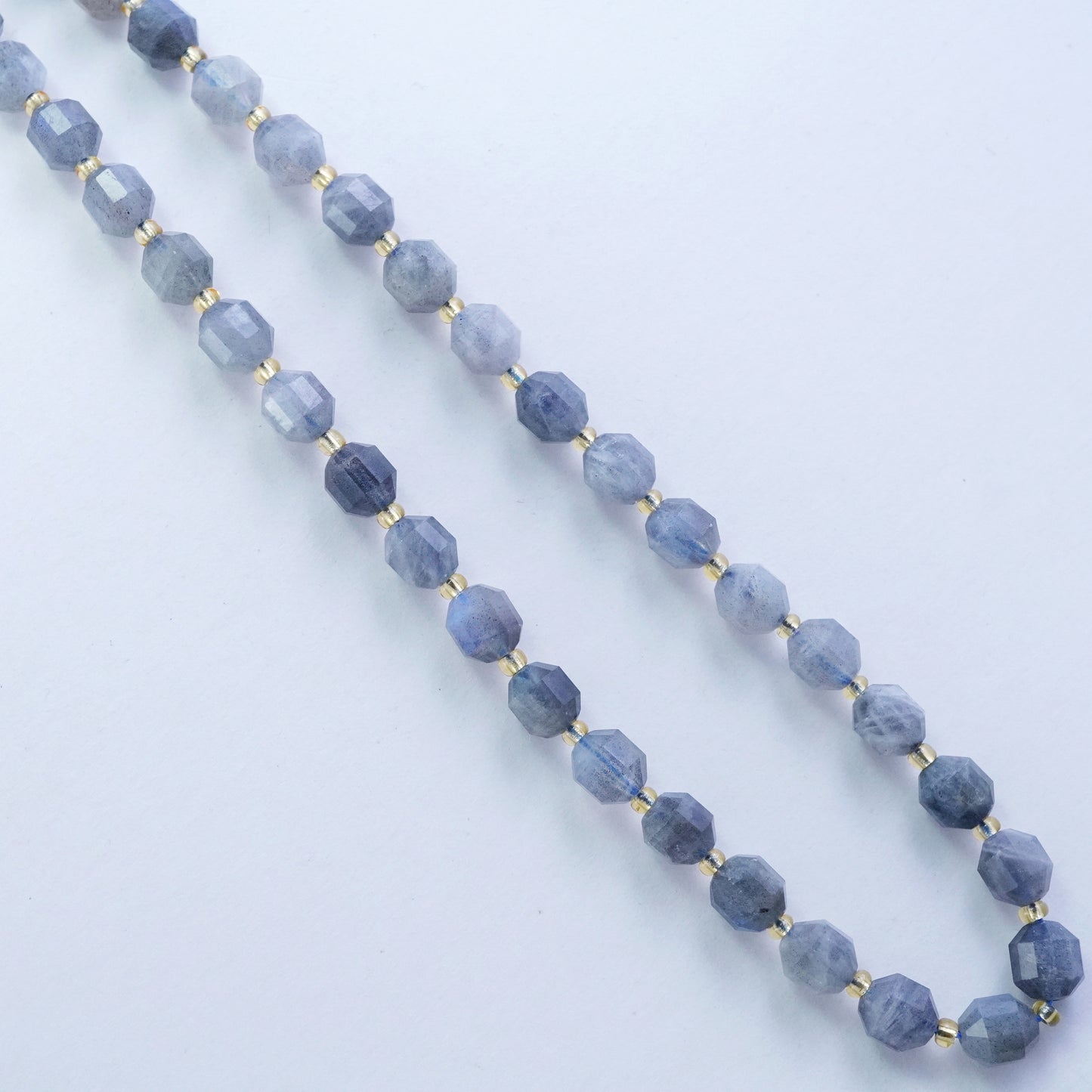 Labradorite (Barrel)(Faceted)(8x7mm)(16"Strand)