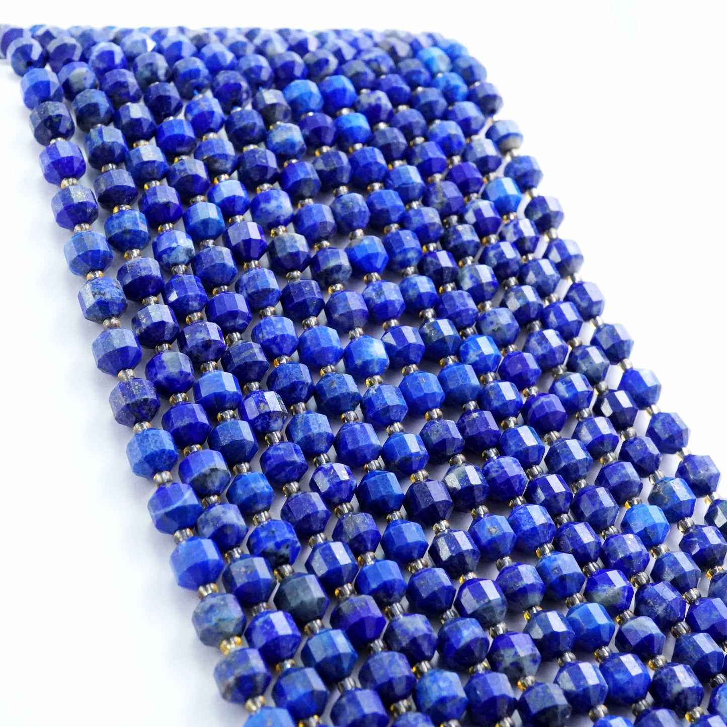 Lapis Lazuli (Barrel)(Faceted)(8x7mm)(16"Strand)