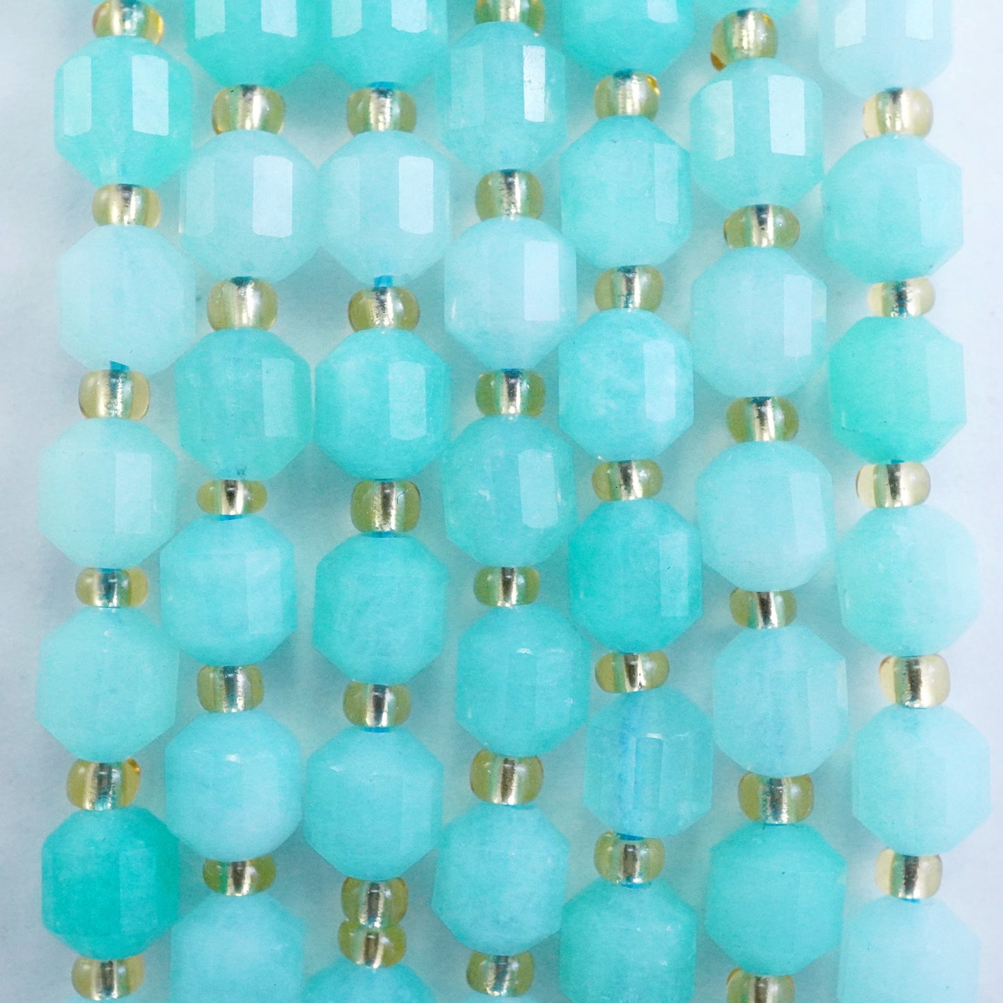 Amazonite (Barrel)(Faceted)(6x5mm)(16"Strand)