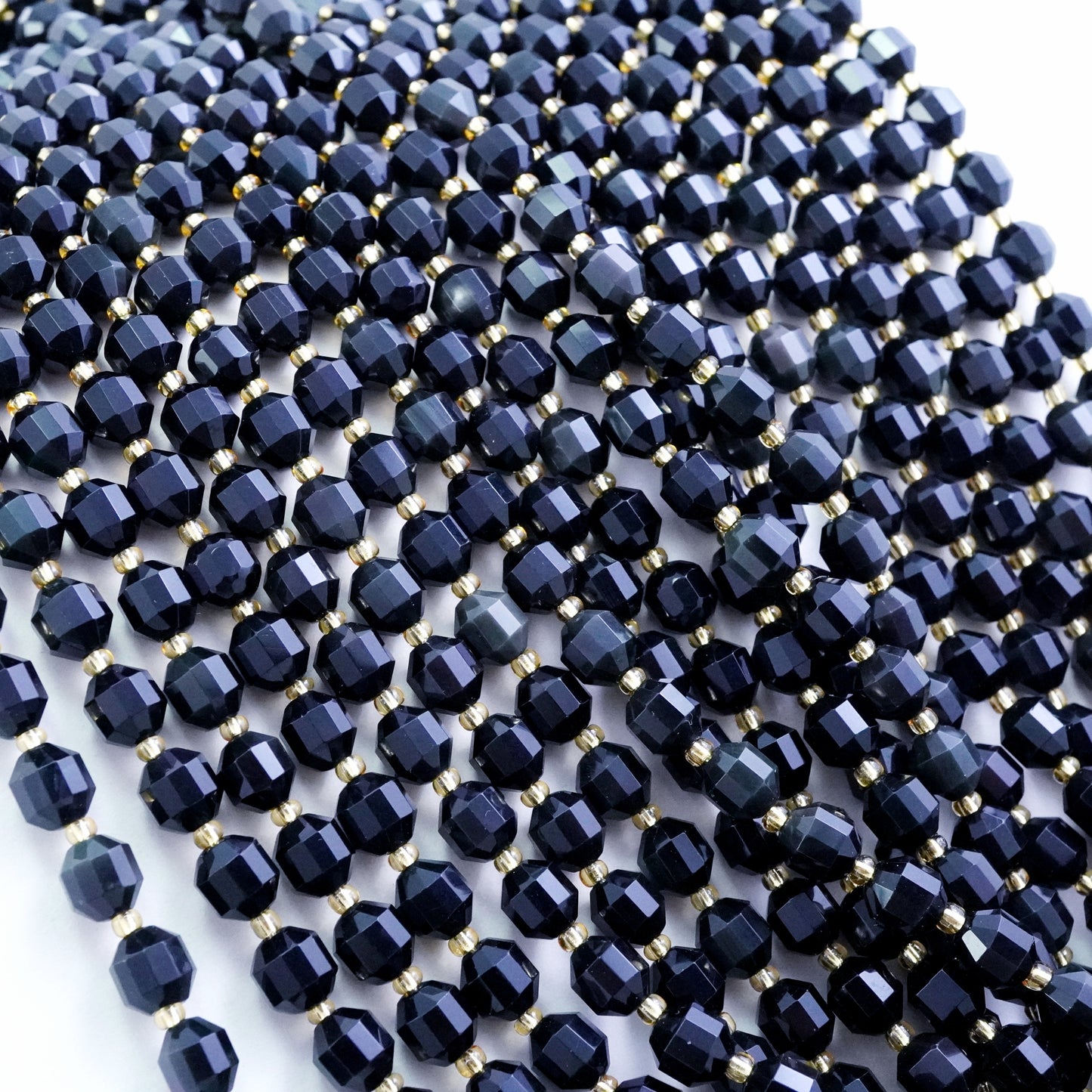 Rainbow Obsidian (Barrel)(Faceted)(8x7mm)(16"Strand)