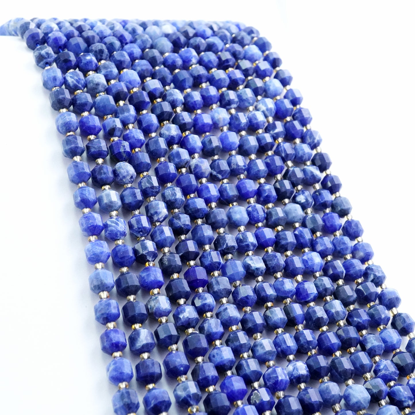 Sodalite (Barrel)(Faceted)(8x7mm)(16"Strand)