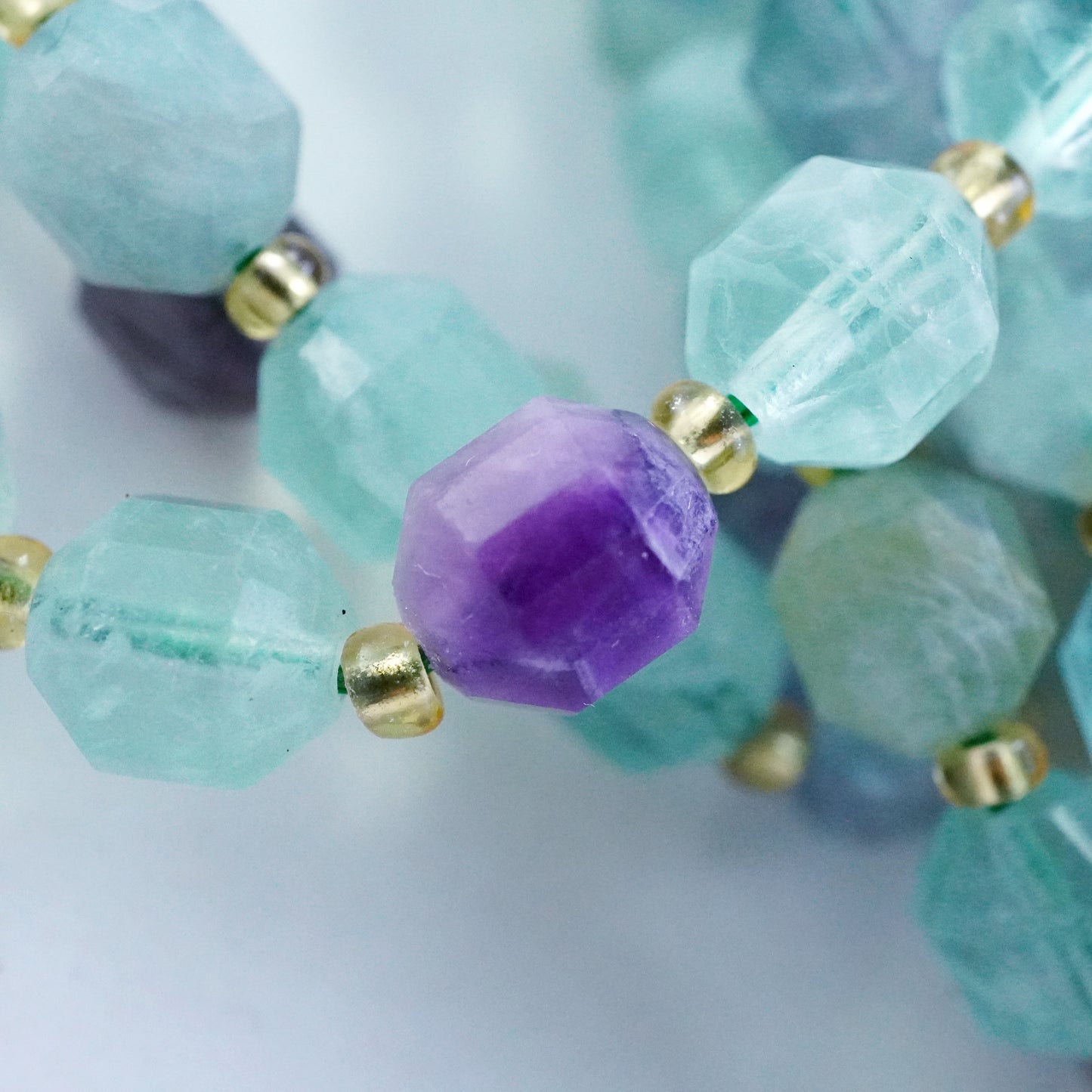 Fluorite (Barrel)(Faceted)(8x7mm)(16"Strand)